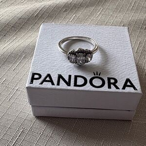Pandora Sparkling 3 Stone Ring in Sterling Silver